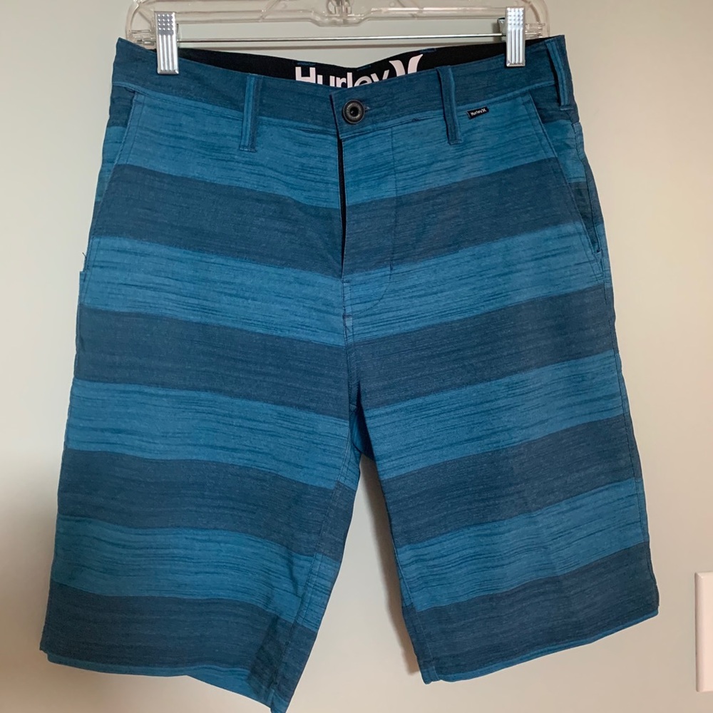 NWOT Hurley Blue Front Tie Board Shorts Size 28